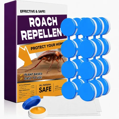 Vista 9 de Repelente Keep Roach Away para interiores, repelente de cucarachas lejos para el hogar, cobertura de 120 pies cuadrados, ingredientes a base