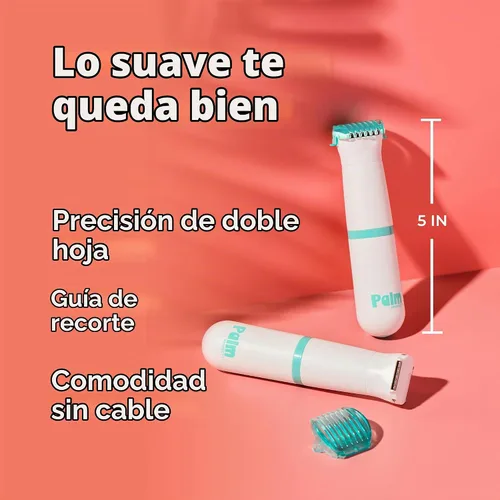 Vista 8 de Clio PALMPERFECT - Recortadora eléctrica de bikini – Afeitadora de pelo fácil de viajar para un afeitado suave, doble hoja para afeitado cercano