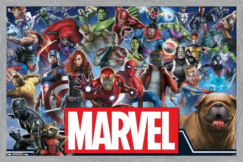 Vista 14 de Trends International Marvel Comics - Póster de pared de héroes del universo Marvel, 14.725 x 22.375 pulgadas, versión enmarcada de madera de granero