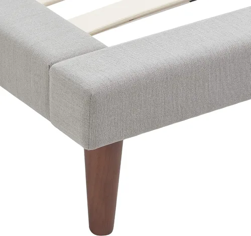 Vista 8 de Serta Sierra Collection - Cama de plataforma tapizada, diseño de perfil bajo, cabecera capitoné, tela texturizada suave, no requiere somier
