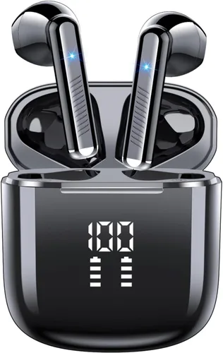 Vista 9 de OYIB Auriculares inalámbricos, auriculares Bluetooth 5.3 con 4 micrófonos ENC Clear Call, auriculares Bluetooth con control táctil, sonido estéreo