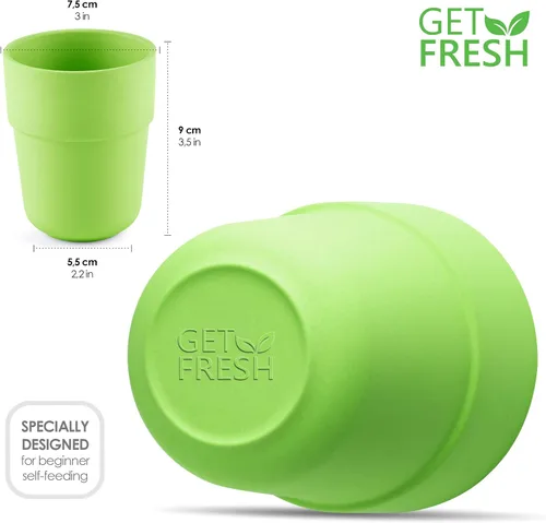 Vista 3 de Vasos de bambú para niños, juego de 4 vasos apilables de bambú, juego de vajilla de bambú para niños, tazas de bambú para niños, aptos