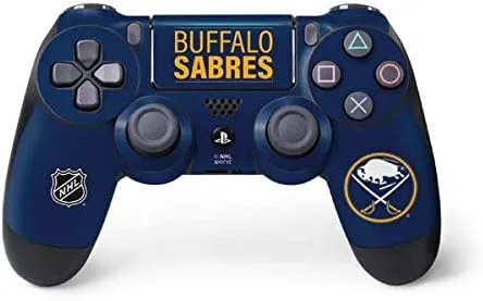 Vista 7 de Skinit Decal Gaming Skin Compatible with PS4 Pro/Slim Controller - Officially Licensed NHL Buffalo Sabres Distressed Design