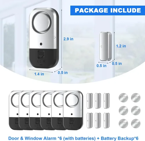 Vista 2 de Sensores de alarma para puerta y ventana, alarma de puerta para seguridad de los niños, alarmas de puerta para seguridad del hogar, oficina, tienda