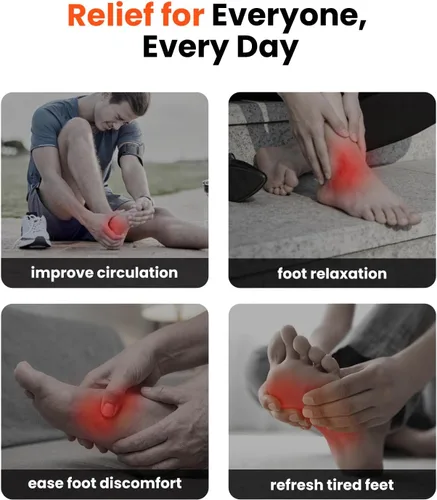 Vista 6 de BOB AND BRAD Masajeador de pies con calor, amasamiento profundo Shiatsu y compresión de aire para fascitis plantar, máquina masajeadora eléctrica