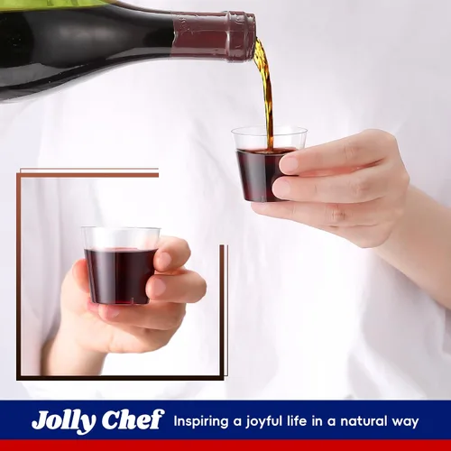 Vista 5 de JOLLY CHEF Paquete de 500 vasos de chupito de plástico de 1 oz, vasos de 1-transparente-500