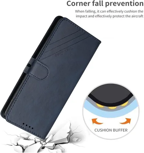 Vista 3 de GYHOYA Funda para Xiaomi Poco X5 Pro 5G Wallet Case, Xiaomi Poco X5 Pro 5G Funda de cuero Flip Folio con tarjeteros Kickstand Característica Azul