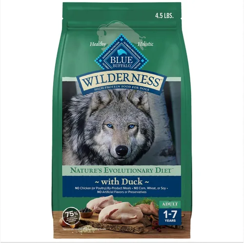 Vista 12 de Blue Buffalo Wilderness - Alimento seco natural con alto contenido proteínico y cereales saludables para perros adultos, pollo, bolsa de 4.5 libras