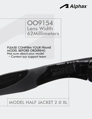 Vista 2 de Alphax 2 pares de lentes de repuesto polarizadas para Oakley Half Jacket 2.0 XL OO9154 - Deep Water+Midnight Sun