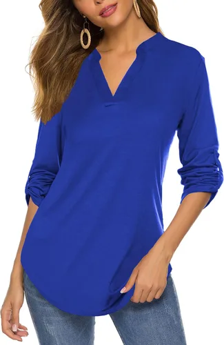 Vista 16 de Halife Blusa de trabajo con cuello en V y manga 3/4 enrollable, estampado c-army verde