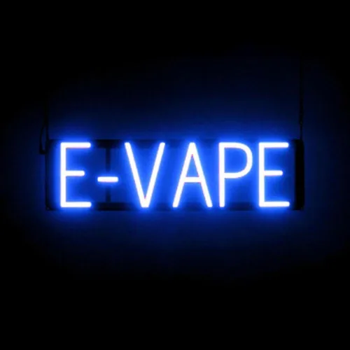 Vista 33 de SpellBrite DELTA-8 Letrero para tiendas de humo Aspecto de letrero neón Delta-8, luz LED azul 25.9 x 6.3 pulgadas