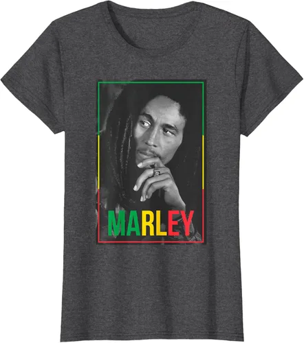 Vista 7 de Camiseta blanca oficial de Bob Marley Photo S Negro