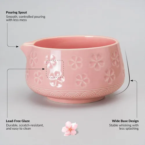 Vista 2 de Juego de batidor de matcha, kit de matcha regalos para los amantes Rosa