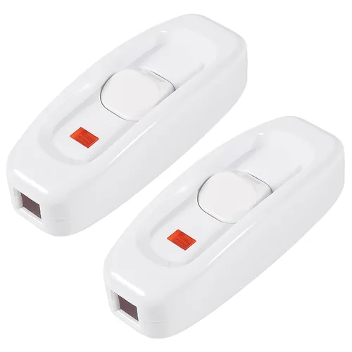 Vista 11 de 2 interruptores de cable en línea, AC120V 10A, 250V 6A, interruptor de control de lámpara de encendido y apagado para dormitorio, lámpara de mesa