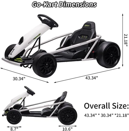 Vista 51 de Go Kart alimentado por batería de 24 V para niños de 8 a 15 años Azul