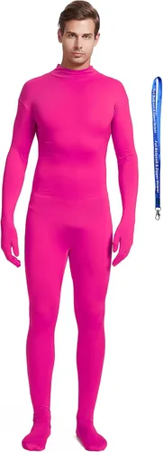 Vista 20 de Overol completo Full Bodysuit con ayudante de cremallera, unisex, para adultos, sin capucha, de Spandex elástico, traje Zentai de cuerpo entero Negro