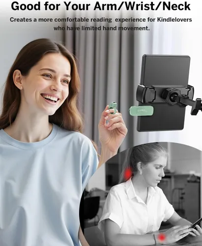 Vista 5 de [Compatible con fundas] Anillo pasador de páginas con control remoto para Kindle Paperwhite Oasis Scribe Kobo eReaders, controles remotos