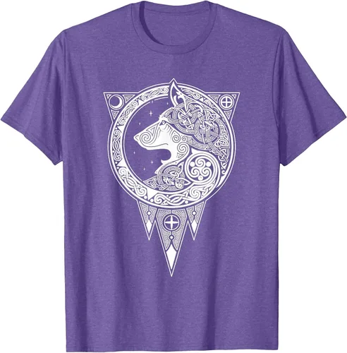 Vista 38 de Viking Fenris Wolf - Camiseta de mitología nórdica con símbolo de Fenrir Asphalt Grey