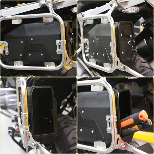 Vista 6 de LKV R1200GS Caja de herramientas motocicleta lado izquierdo soporte con caja de acero inoxidable reemplazo para BMW R1250GS LC ADV Adventure F750