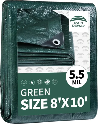 Vista 65 de RAINDEWAY Tarps - Lona impermeable de color azul de 4 x 16 pies de grosor, resistente a desgarros, multiusos, para techo, campamento, automóvil