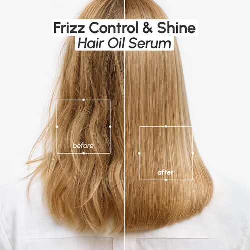 Vista 3 de MAREE Aceite para el cabello encrespado con aceite de argán, queratina y biotina – Suero capilar para brillo de cabello seco y rizado – Productos