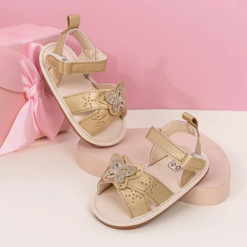 Vista 7 de Oamico Sandalias para bebé niña, suela de goma antideslizante suave, sandalias casuales de playa para recién nacidos, con lazo, zapatos de verano
