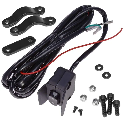 Vista 3 de Interruptor de pulgar basculante de cabrestante de 12 V con soporte de montaje, interruptor de control de barra de mango para KFI, WARN, Ramsey
