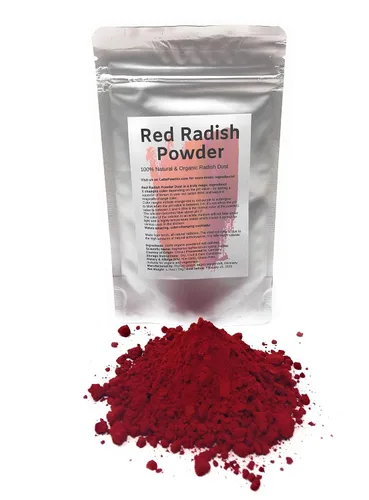 Vista 2 de Polvo de rábano rojo Colorante alimenticio natural y soluble en agua 1.76 oz/50 g - Increíble en la cocina o para cócteles. Cambia de color a