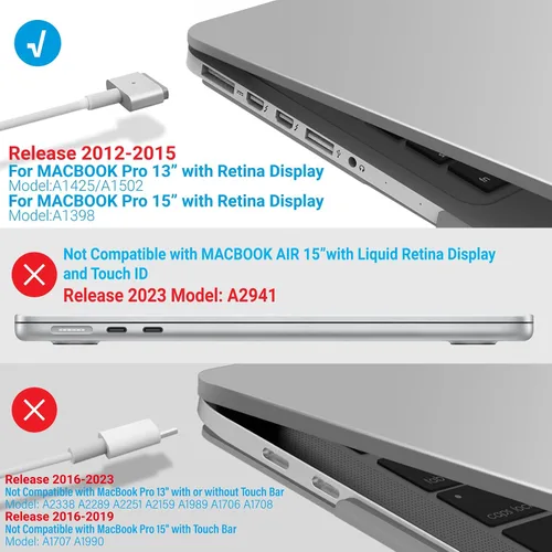 Vista 155 de IBENZER - Compatible con Funda para MacBook Pro de 13 Pulgadas 2015 2014 2013 Finales 2012 A1502 A1425, Carcasa Rígida con Cubierta para Teclado