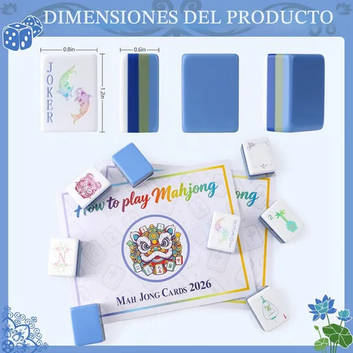Vista 2 de Juego de azulejos Mahjong americanos de 1.2 pulgadas, 4 capas