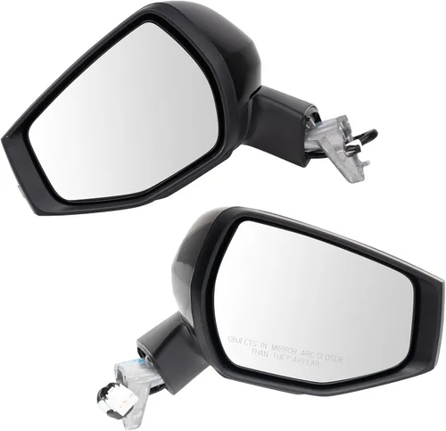 Vista 26 de TRQ Conjunto de 2 piezas de espejo lateral para conductor y pasajero, ajuste eléctrico, sin calefacción, sin memoria, color negro, compatible