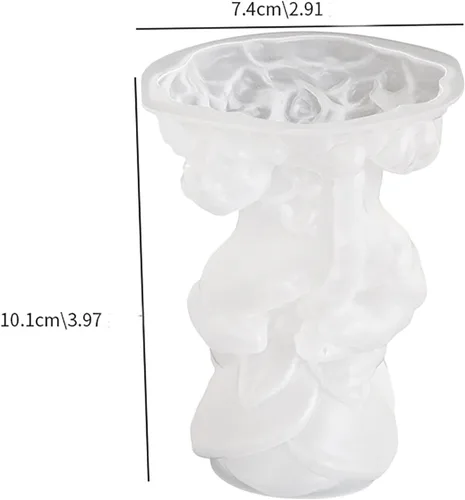 Vista 2 de Molde de resina de vela de calavera de rosa de 4 pulgadas, moldes de silicona de fundición de resina para decoración del hogar y fabricación de rosa