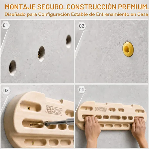 Vista 5 de POWER GUIDANCE Tabla de Agarre de Escalada en Roca, Fortalecedor de Manos de Madera, Ejercitador de Antebrazo para Escaladores y Atletas