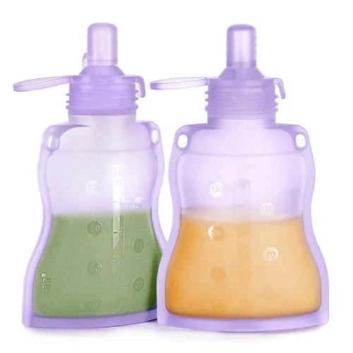 Vista 9 de haakaa Yummy Pouch - Bolsa reutilizable para alimentos para bebés, 4 onzas Verde