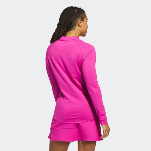 Vista 3 de adidas Polo de golf de manga larga con cremallera corta para mujer