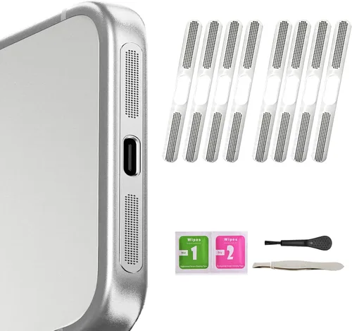 Vista 9 de Protector de polvo de altavoz de metal de alta calidad para iPhone 16 Pro, cubierta de malla antipolvo, sin silenciamiento de sonido, evita costosas