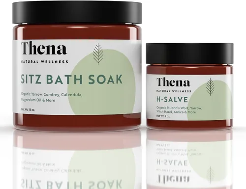 Vista 4 de Kit de crema orgánica para baño de asiento y crema de ungüento para hemorroides para baño de asiento de baño, esenciales de recuperación posparto