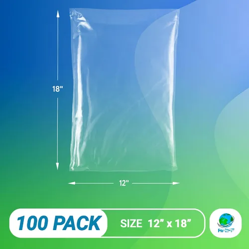 Vista 2 de Bolsas de embalaje transparentes, 12 x 18 pulgadas. Paquete de 100 bolsas de plástico de polietileno para ropa o juguetes. Embalaje de camisa