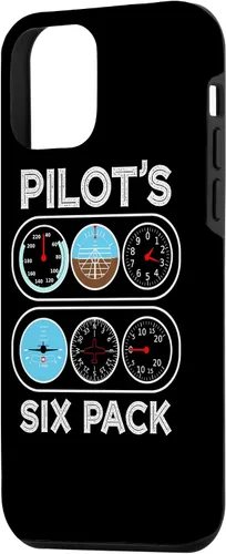 Vista 2 de iPhone 12 mini Pilot's Six Pack Vuelo Instrumentos Aviación Case