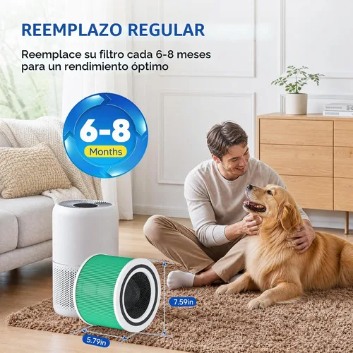 Vista 7 de Core 300 To-xin - Filtro de repuesto para purificador de aire Levoit, paquete de 2 Verde