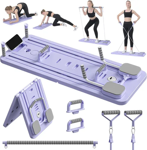Vista 7 de JANUA Pilates Board - Pilates Reformer Set, Multi-Purpose Foldable Pilates Reformer Board for Home, 5 in 1 Pilates Sliding Board