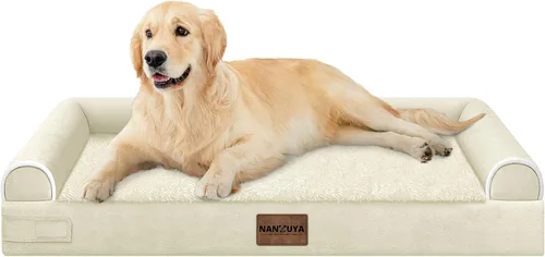 Vista 62 de NANUYA - Cama ortopédica para perros de tamaño mediano/grande, lavable: Camas con almohada para perros de tamaño mediano/grande, sofá de espuma