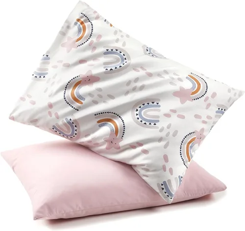 Vista 29 de TILLYOU Paquete de 2 fundas de almohada para niños pequeños con cierre de sobre, 13" x 18" de microfibra sedosa y suave, fundas de almohada de viaje