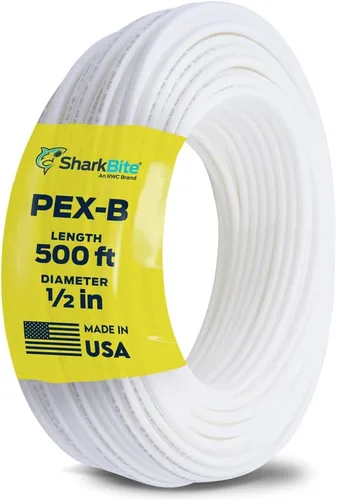Vista 8 de SharkBite - Tubo de agua flexible PEX-B blanco de 1/2 pulgada x 1.5 metros, hecho en los Estados Unidos, paquete de 10, para fontanería, U860W5
