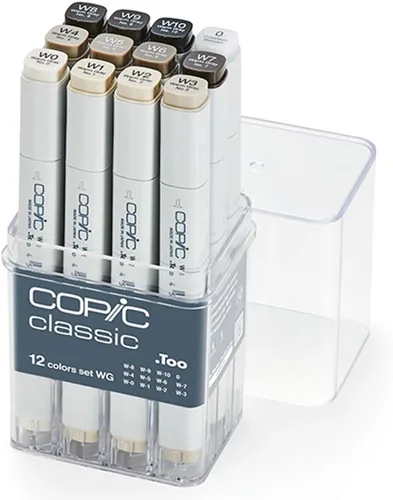 Vista 9 de Copic Juego clásico de 12 colores Básico: una combinación de colores primarios y secundarios en negrita