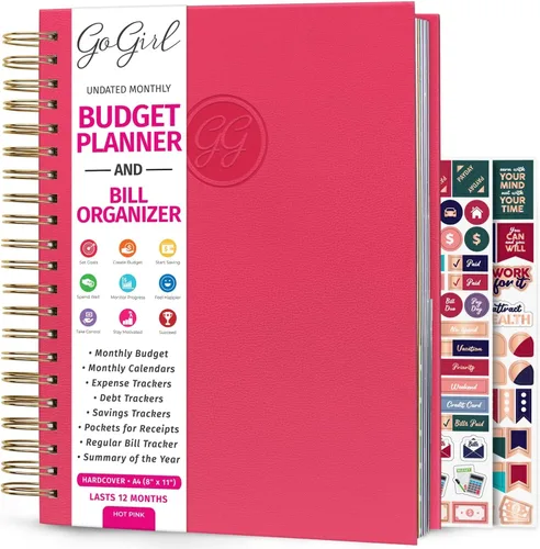Vista 18 de GoGirl Planificador de presupuesto y organizador mensual de facturas, libro financiero mensual con bolsillos. Cuaderno de seguimiento de gastos