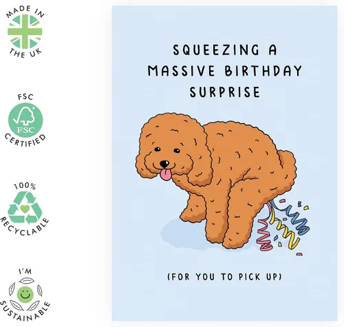 Vista 2 de CENTRAL 23 Tarjeta de cumpleaños de perro mascota cachorro - Regalos divertidos para papá de perro o mamá peluda - Tarjetas de cumpleaños de perro