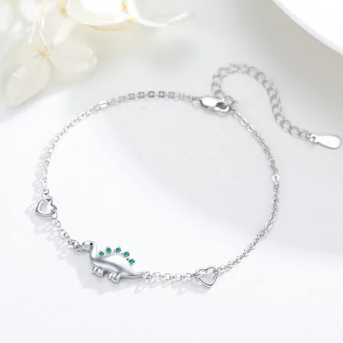 Vista 6 de 925 Sterling Silver Bracelets DinosaurRoseHummingbirdInfinite LoveElephant Bracelets Animal Bracelets Gift Jewelry for Women Girlfriend