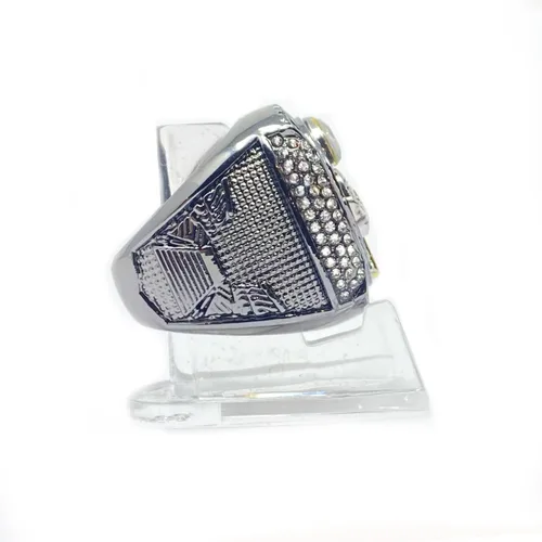 Vista 5 de Legacy Rings Anillo de trofeo del campeonato de fútbol de fantasía 2023 Gunmetal y tono dorado Premio para campeón FFL talla 11