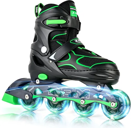 Vista 14 de 2PM SPORTS Patines en línea para niños y niñas, niños de 5 a 8 a 12 años, 4 a 6, 6 a 12 años, con ruedas iluminadas, cuchillas ajustables
